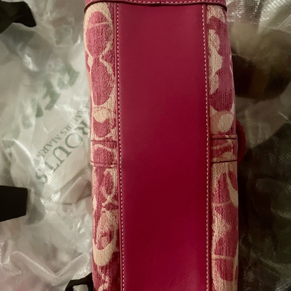 Coach Signature C Chenille Python Pink Butterfly Tote Bag Coach Purse Vintage - Picture 11 of 11